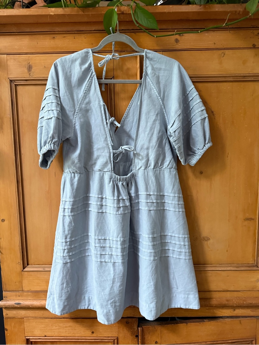 7 For All Mankind Denim Chambray Babydoll Dress womens large - Picture 3 of 7